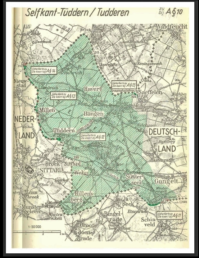 Lagekarte des Selfkants in der Zeit der niederländischen Annexion von 1948 bis 1963